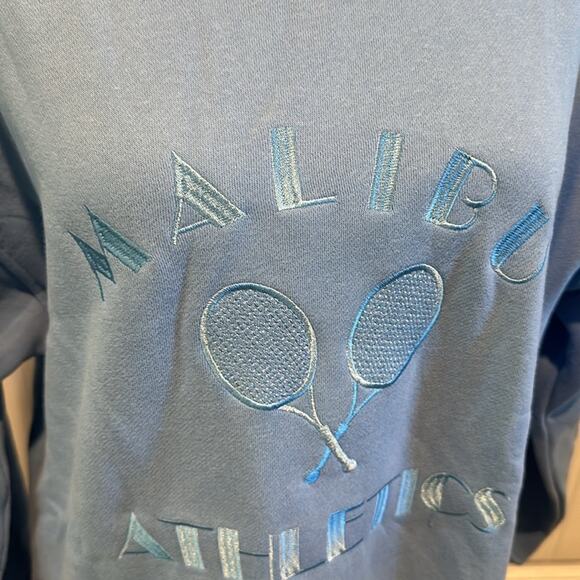Bailey Rose Medium Embroidered “Malibu Athletics” Blue Crewneck Pullover - Picture 5 of 13